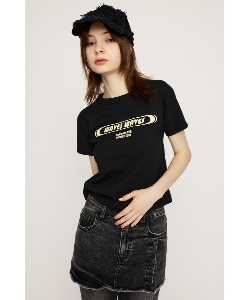 SLY（スライ）の「【限定カラーあり】FRONT PRINT COMPACT T/SH フロント プリント コンパクト Tシャツ（Tシャツ/カットソー・レディース・ネイビー系1/ホワイト/グレー/ブラック/ライトブルー・FREE）」の15枚目の写真
