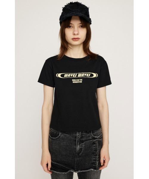 SLY（スライ）の「【限定カラーあり】FRONT PRINT COMPACT T/SH フロント プリント コンパクト Tシャツ（Tシャツ/カットソー・レディース・ネイビー系1/ホワイト/グレー/ブラック/ライトブルー・FREE）」の16枚目の写真