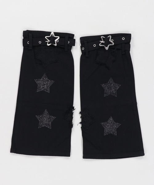 SPINNS(スピンズ)の「2スターデニム レッグカバー(レッグウォーマー・レディース・ホワイト/ブラック・ONESIZE)」の10枚目の写真