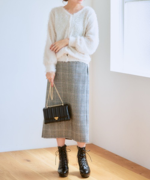 7days Life Styling（セブンデイズライフスタイリング）の「チェック柄ミディ丈スカート（スカート・レディース・ボルドー/ブラック・LL/L/M/S）」の12枚目の写真