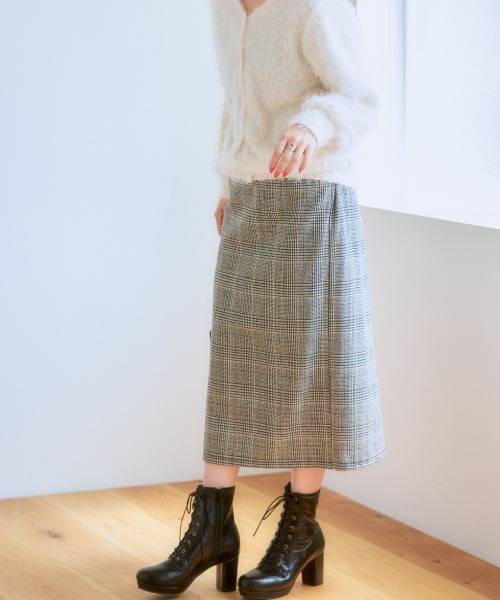 7days Life Styling（セブンデイズライフスタイリング）の「チェック柄ミディ丈スカート（スカート・レディース・ボルドー/ブラック・LL/L/M/S）」の13枚目の写真