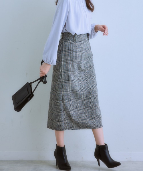7days Life Styling（セブンデイズライフスタイリング）の「チェック柄ミディ丈スカート（スカート・レディース・ボルドー/ブラック・LL/L/M/S）」の5枚目の写真