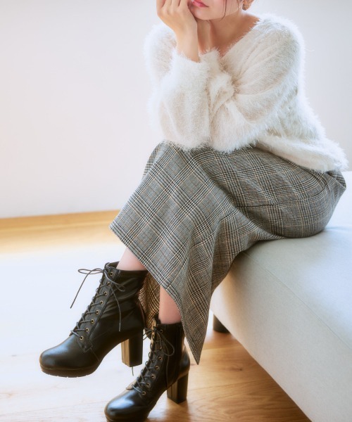 7days Life Styling（セブンデイズライフスタイリング）の「チェック柄ミディ丈スカート（スカート・レディース・ボルドー/ブラック・LL/L/M/S）」の14枚目の写真