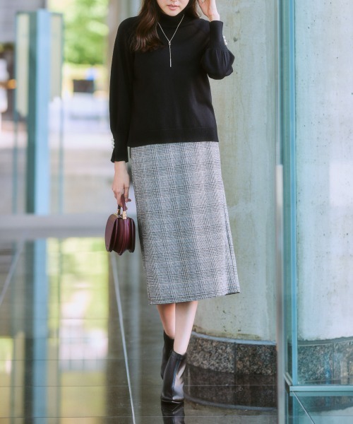 7days Life Styling（セブンデイズライフスタイリング）の「チェック柄ミディ丈スカート（スカート・レディース・ボルドー/ブラック・LL/L/M/S）」の9枚目の写真