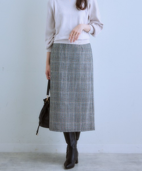 7days Life Styling（セブンデイズライフスタイリング）の「チェック柄ミディ丈スカート（スカート・レディース・ボルドー/ブラック・LL/L/M/S）」の7枚目の写真