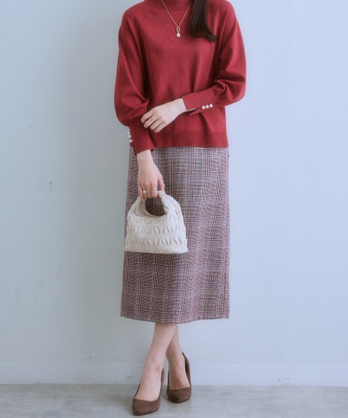 7days Life Styling（セブンデイズライフスタイリング）の「チェック柄ミディ丈スカート（スカート・レディース・ボルドー/ブラック・LL/L/M/S）」の21枚目の写真