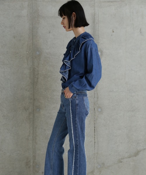 SOMETHING（サムシング）の「5wayフリルデニムシャツ（シャツ/ブラウス