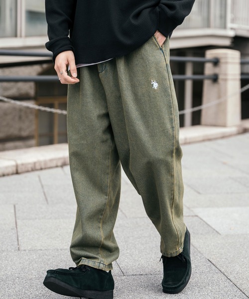 U.S. POLO ASSN.（ユーエスポロアッスン）の「新色追加 U.S. POLO ASSN. ユーエスポロアッスン デニム・TCツイルバルーンパンツ（デニムパンツ・メンズ・ブラック系/ベージュ/サックスブルー/ブルー/ブラック/オリーブ/カーキ/ワンウォッシュ・S/M/L/LL）」の4枚目の写真