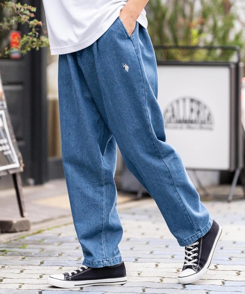 U.S. POLO ASSN.（ユーエスポロアッスン）の「新色追加 U.S. POLO ASSN. ユーエスポロアッスン デニム・TCツイルバルーンパンツ（デニムパンツ・メンズ・ブラック系/ベージュ/サックスブルー/ブルー/ブラック/オリーブ/カーキ/ワンウォッシュ・S/M/L/LL）」の7枚目の写真