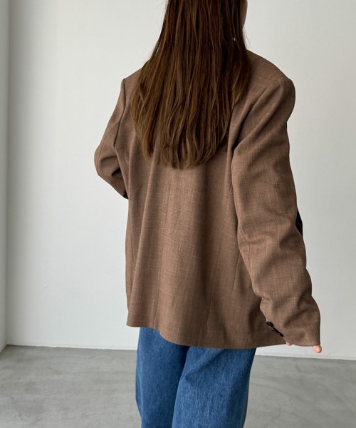 CANAL JEAN（キャナルジーン）の「diggity　チェックテーラードジャケット（テーラードジャケット・レディース・ブラウン・38/36）」の3枚目の写真