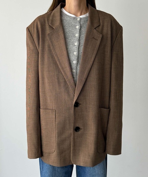 CANAL JEAN（キャナルジーン）の「diggity　チェックテーラードジャケット（テーラードジャケット・レディース・ブラウン・38/36）」の6枚目の写真