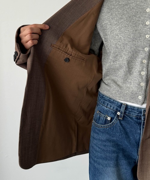 CANAL JEAN（キャナルジーン）の「diggity　チェックテーラードジャケット（テーラードジャケット・レディース・ブラウン・38/36）」の11枚目の写真