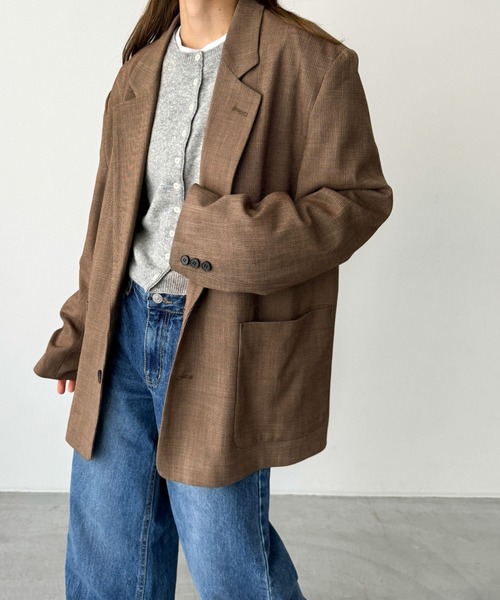 CANAL JEAN（キャナルジーン）の「diggity　チェックテーラードジャケット（テーラードジャケット・レディース・ブラウン・38/36）」の13枚目の写真