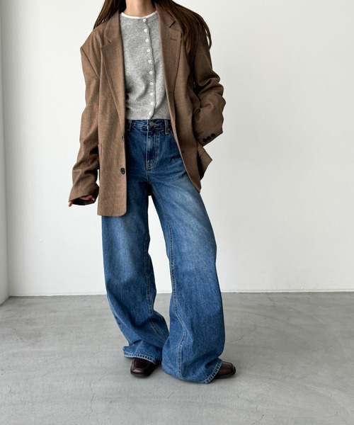 CANAL JEAN（キャナルジーン）の「diggity　チェックテーラードジャケット（テーラードジャケット・レディース・ブラウン・38/36）」の15枚目の写真