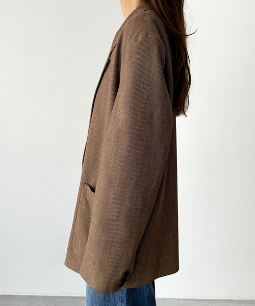 CANAL JEAN（キャナルジーン）の「diggity　チェックテーラードジャケット（テーラードジャケット・レディース・ブラウン・38/36）」の17枚目の写真