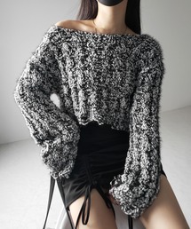 me+em select | ※※【 ４color 】マシュマロダメージショートニット ／ marshmallow damage short knit(ニット/セーター)