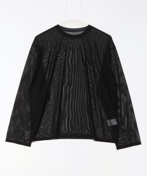 STYLEBLOCK（スタイルブロック）の「パワーメッシュオーバーサイズロンT（Tシャツ/カットソー・レディース・グリーン/ブラウン/アイボリー/ブラック/オフホワイト/グレー・M）」の3枚目の写真
