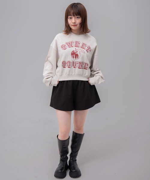 MAHAGRID（マハグリッド）の「『mahagrid/マハグリッド』 SWEET SOUND CROP SWEATSHIRT/スウィートサウンド クロップ スウェットシャツ（スウェット・レディース・アイボリー/ネイビー・FREE）」の3枚目の写真