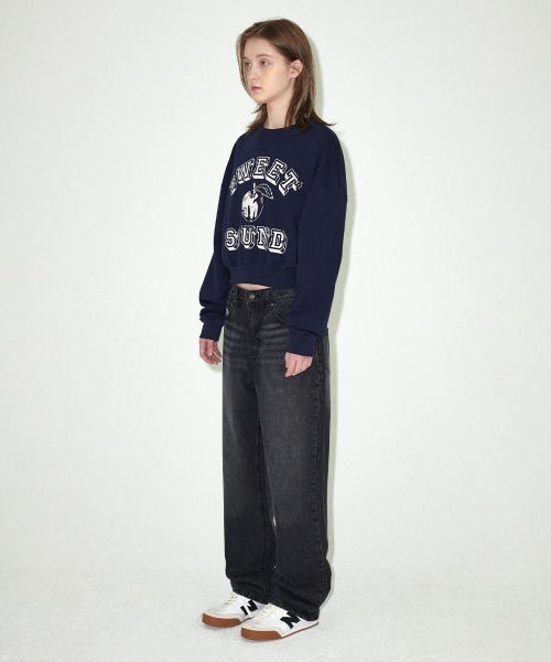 MAHAGRID（マハグリッド）の「『mahagrid/マハグリッド』 SWEET SOUND CROP SWEATSHIRT/スウィートサウンド クロップ スウェットシャツ（スウェット・レディース・アイボリー/ネイビー・FREE）」の13枚目の写真