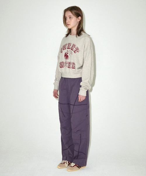 MAHAGRID（マハグリッド）の「『mahagrid/マハグリッド』 SWEET SOUND CROP SWEATSHIRT/スウィートサウンド クロップ スウェットシャツ（スウェット・レディース・アイボリー/ネイビー・FREE）」の9枚目の写真