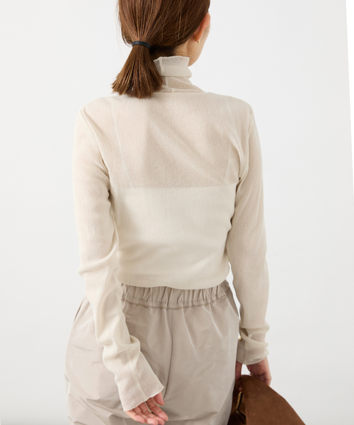 VERMEIL par iena(ヴェルメイユパーイエナ)の「fine cotton チュールシアタートル(Tシャツ/カットソー・レディース・ブラック/アイボリー・FREE)」の10枚目の写真