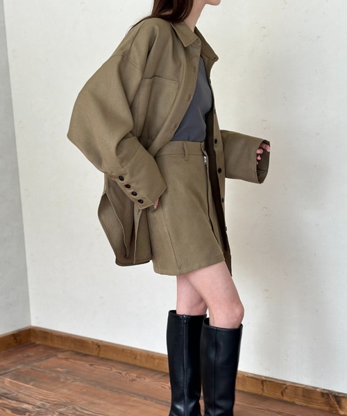 Per sist ence（パーシエンス）の「ヘザーエステルツイルミニスカート（スカート・レディース・アイボリー/ブラック/チャコールグレー/ベージュ・FREE）」の21枚目の写真