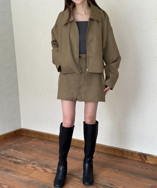 Per sist ence（パーシエンス）の「ヘザーエステルツイルミニスカート（スカート・レディース・アイボリー/ブラック/チャコールグレー/ベージュ・FREE）」の9枚目の写真