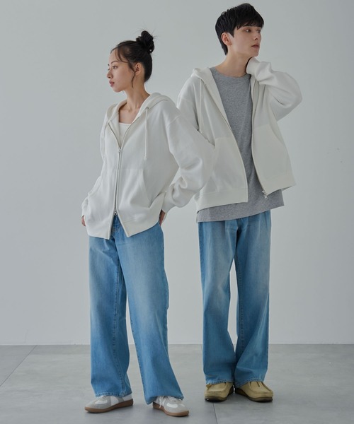 WEGO（ウィゴー）の「WEGO/リラックスフィットダブルZIPパーカー（スウェット・メンズ・ブラック/ホワイト/杢グレー・LARGE/MEDIUM/SMALL）」の15枚目の写真