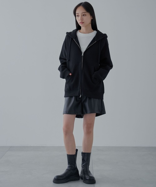 リラックスフィット パーカー L ダークグレー FREAK'S STORE/リラックスフィット ボンディング ジップアップ