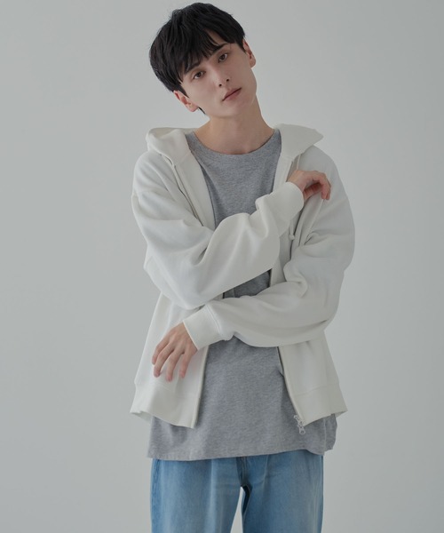 WEGO（ウィゴー）の「WEGO/リラックスフィットダブルZIPパーカー（スウェット・メンズ・ブラック/ホワイト/杢グレー・LARGE/MEDIUM/SMALL）」の18枚目の写真