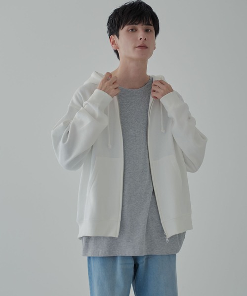 WEGO（ウィゴー）の「WEGO/リラックスフィットダブルZIPパーカー（スウェット・メンズ・ブラック/ホワイト/杢グレー・LARGE/MEDIUM/SMALL）」の19枚目の写真