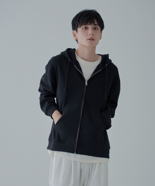 WEGO（ウィゴー）の「WEGO/リラックスフィットダブルZIPパーカー（スウェット・メンズ・ブラック/ホワイト/杢グレー・LARGE/MEDIUM/SMALL）」の6枚目の写真