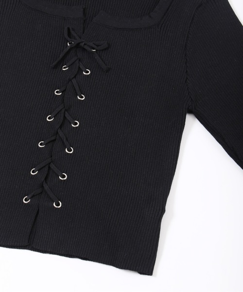 PHILLY（フィリー）の「【PHILLY】レースアップピチトップス（ニット/セーター・レディース・ホワイト/ブラック/グレー・FREE）」の18枚目の写真