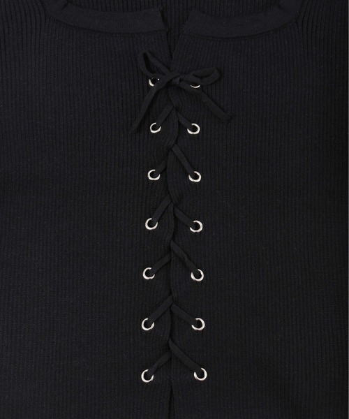 PHILLY（フィリー）の「【PHILLY】レースアップピチトップス（ニット/セーター・レディース・ホワイト/ブラック/グレー・FREE）」の19枚目の写真