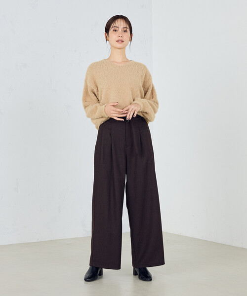 COMME CA ISM(コムサイズム)の「【ウォッシャブル】シャギー Vネックニット(ニット/セーター・レディース・ブルー/ライトグレー/チャコール/ホワイト/キャメル・FREE)」の11枚目の写真