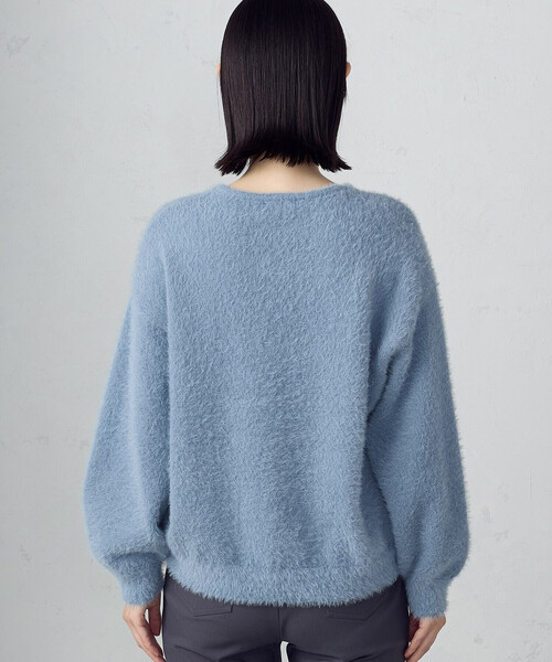 COMME CA ISM(コムサイズム)の「【ウォッシャブル】シャギー Vネックニット(ニット/セーター・レディース・ブルー/ライトグレー/チャコール/ホワイト/キャメル・FREE)」の22枚目の写真