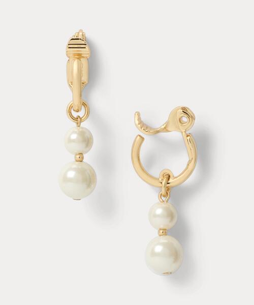 ゴールドプレーテッド フェイクパール クリップオン ピアス（ピアス 