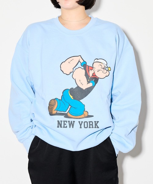 【 Good × POPEYE / グッドウェア × ポパイ 】 ヴィンテージ プリント スウェット プルオーバー