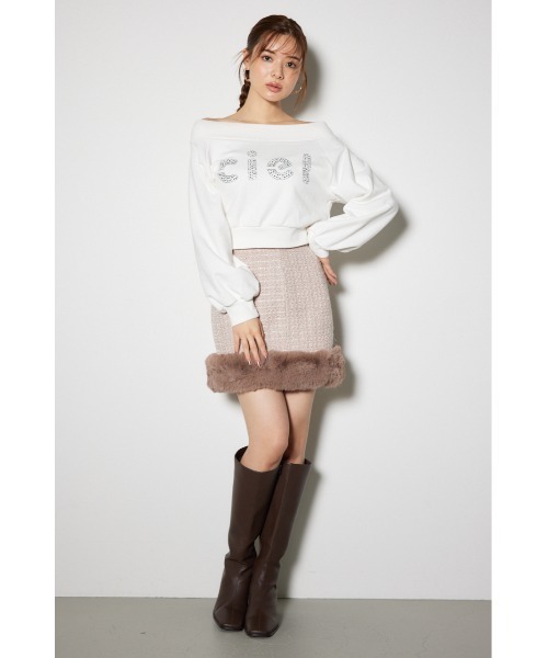 rienda（リエンダ）の「オフショルビッグロゴスウェットトップス 秋服 冬服 トレーナー（スウェット・レディース・ホワイト/ピンク/グレー・FREE）」の21枚目の写真