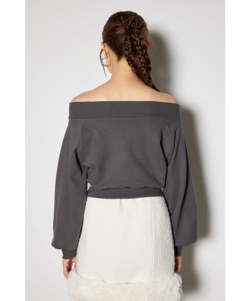 rienda（リエンダ）の「オフショルビッグロゴスウェットトップス 秋服 冬服 トレーナー（スウェット・レディース・ホワイト/ピンク/グレー・FREE）」の10枚目の写真