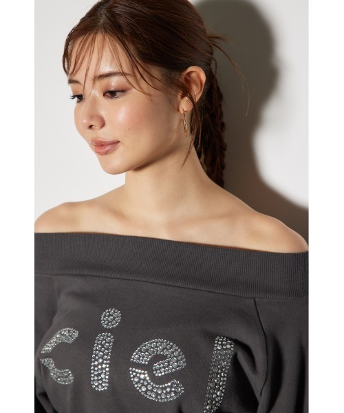 rienda（リエンダ）の「オフショルビッグロゴスウェットトップス 秋服 冬服 トレーナー（スウェット・レディース・ホワイト/ピンク/グレー・FREE）」の11枚目の写真