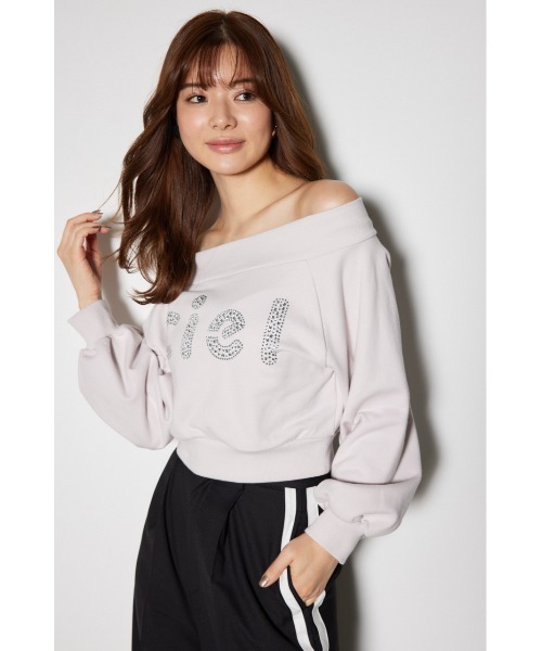 rienda（リエンダ）の「オフショルビッグロゴスウェットトップス 秋服 冬服 トレーナー（スウェット・レディース・ホワイト/ピンク/グレー・FREE）」の14枚目の写真