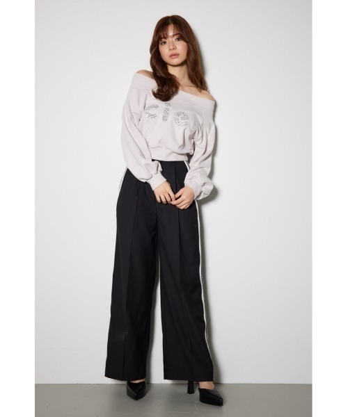 rienda（リエンダ）の「オフショルビッグロゴスウェットトップス 秋服 冬服 トレーナー（スウェット・レディース・ホワイト/ピンク/グレー・FREE）」の15枚目の写真