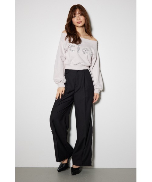 rienda（リエンダ）の「オフショルビッグロゴスウェットトップス 秋服 冬服 トレーナー（スウェット・レディース・ホワイト/ピンク/グレー・FREE）」の16枚目の写真