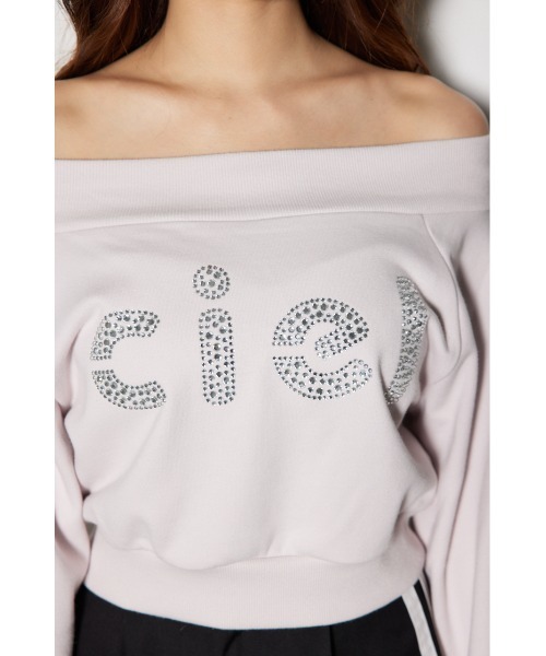 rienda（リエンダ）の「オフショルビッグロゴスウェットトップス 秋服 冬服 トレーナー（スウェット・レディース・ホワイト/ピンク/グレー・FREE）」の18枚目の写真