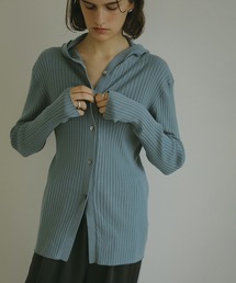 HOODIE RIB KNIT TOPS