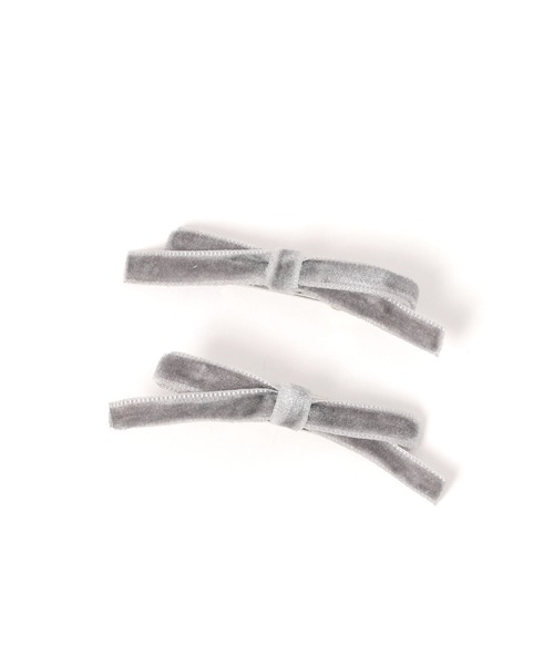 niko and...（ニコアンド）の「WベロアリボンSETクリップ（バレッタ/ヘアクリップ・レディース・ボルドー/ブラック/グレー・0）」の2枚目の写真