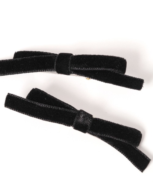 niko and...（ニコアンド）の「WベロアリボンSETクリップ（バレッタ/ヘアクリップ・レディース・ボルドー/ブラック/グレー・0）」の5枚目の写真