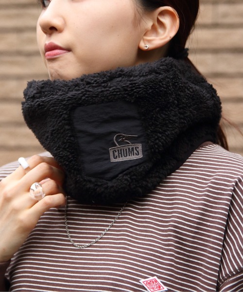 CHUMS（チャムス）の「CHUMS/チャムス　ボンディング フリース ネックウォーマー　Bonding Fleece Neck Warmer（ネックウォーマー/スヌード・メンズ・ベージュ/オリーブ/ブラック/ライトグレー・FREE）」の2枚目の写真