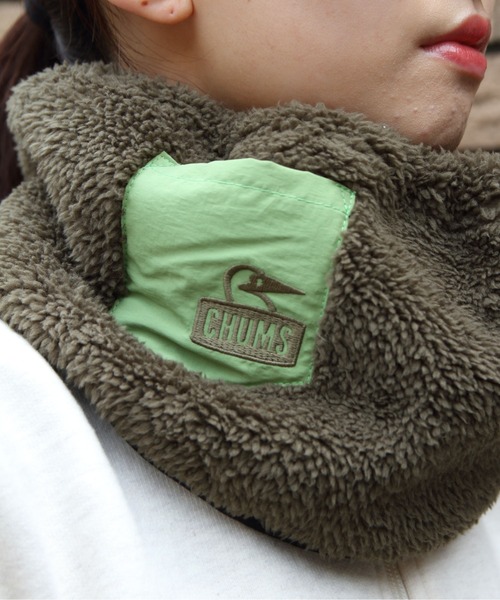 CHUMS（チャムス）の「CHUMS/チャムス　ボンディング フリース ネックウォーマー　Bonding Fleece Neck Warmer（ネックウォーマー/スヌード・メンズ・ベージュ/オリーブ/ブラック/ライトグレー・FREE）」の9枚目の写真